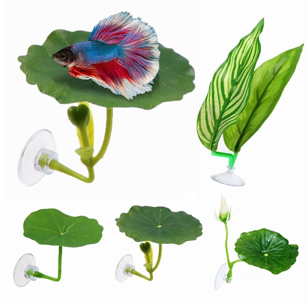 Aquarium Plant Seeds - 플라스틱 베타 물고기 휴식 잎 모형