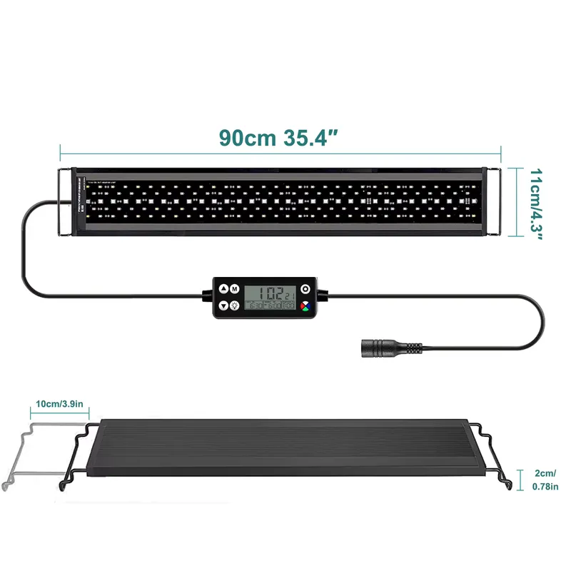 Aquarium Planted Fish Tank - 시로카 SRK-YFT 90cm 풀 스펙트럼 LED
