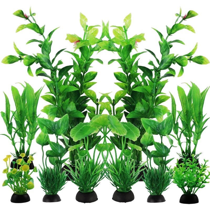 Aquarium Planted Fish Tank - 10/20Pcs 인공 수족관 식물 장식품 녹색