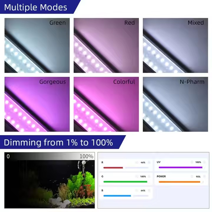 위크 아쿠아 S 시리즈 RGB+UV 풀 스펙트럼 자연  - Planted Aquarium Uv Light 리뷰 및 가격