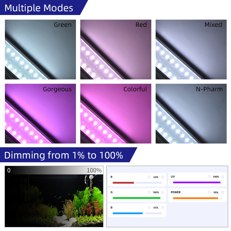 M1200Pro RGB UV 풀 스펙트럼 LED 스마트 - Planted Aquarium Uv Light 리뷰 및 가격