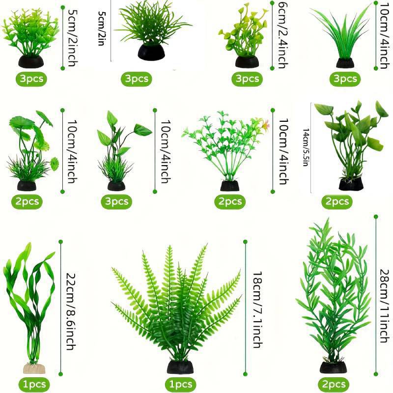 수족관 장식 세트 인조 플라스틱 식물 어항용 플라스틱  - Aquarium Plant Design 리뷰 및 가격